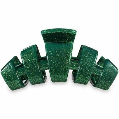 Classic green glitter teletie clip.