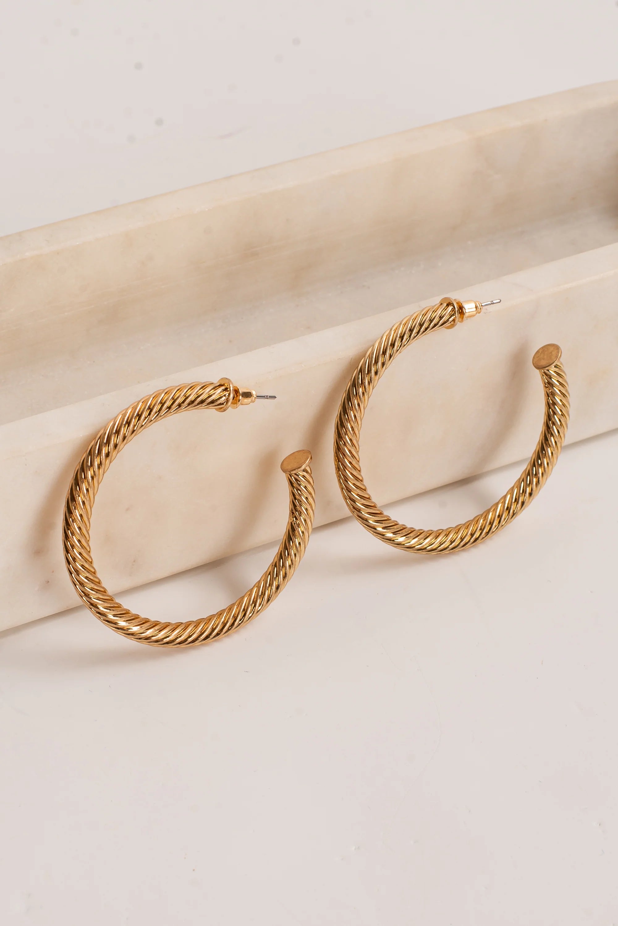 Gold Roped Hoops