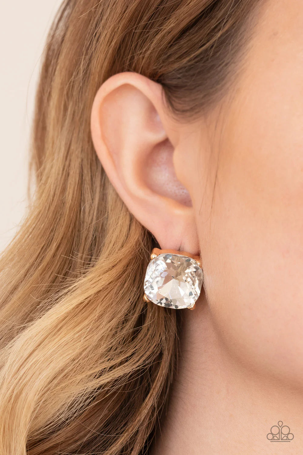 Large Clear Square Earrings