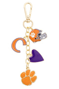 Game day Heart Cluster Bag Charm