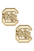 South Carolina Gamecocks 24K Gold Plated Stud Earrings