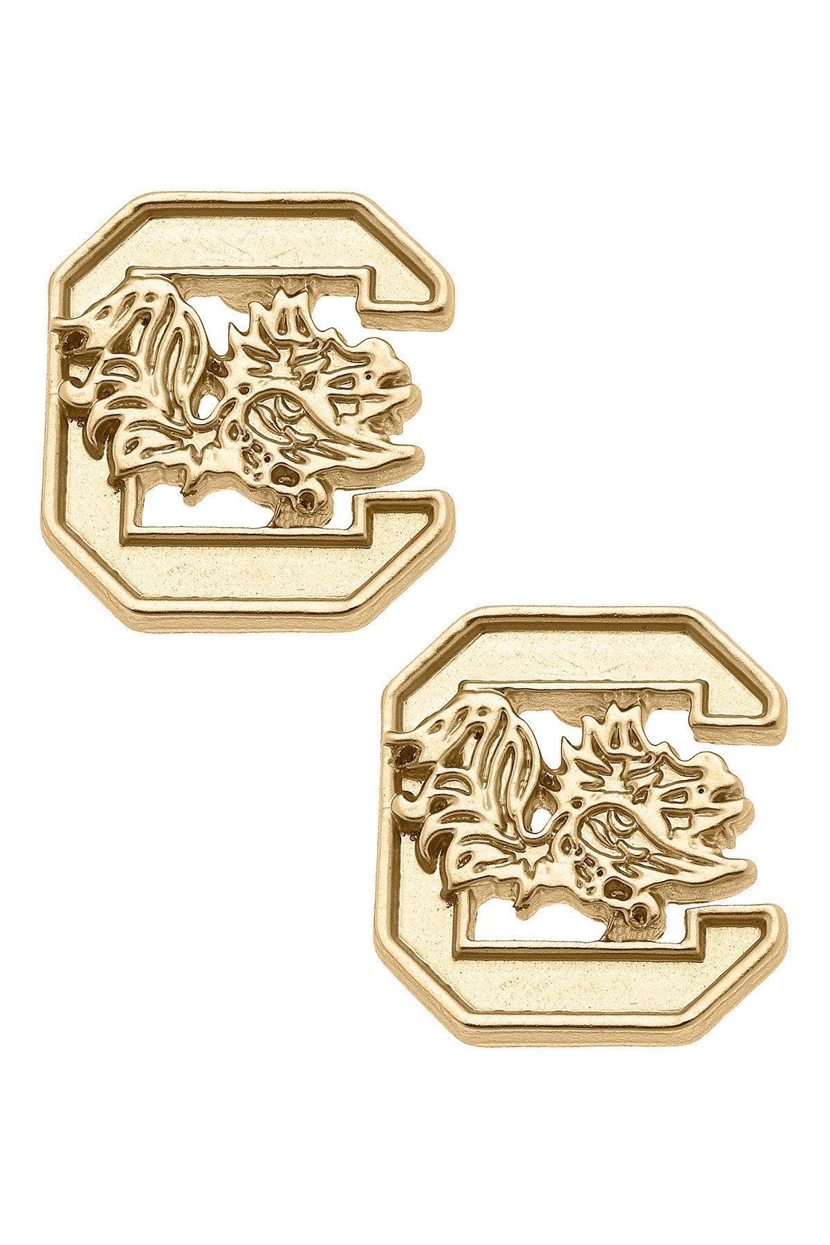 South Carolina Gamecocks 24K Gold Plated Stud Earrings