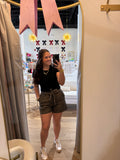 Leopard Denim Shorts