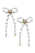 Canvas Kristin Freshwater Pearl Bow Earrings in Ivory
