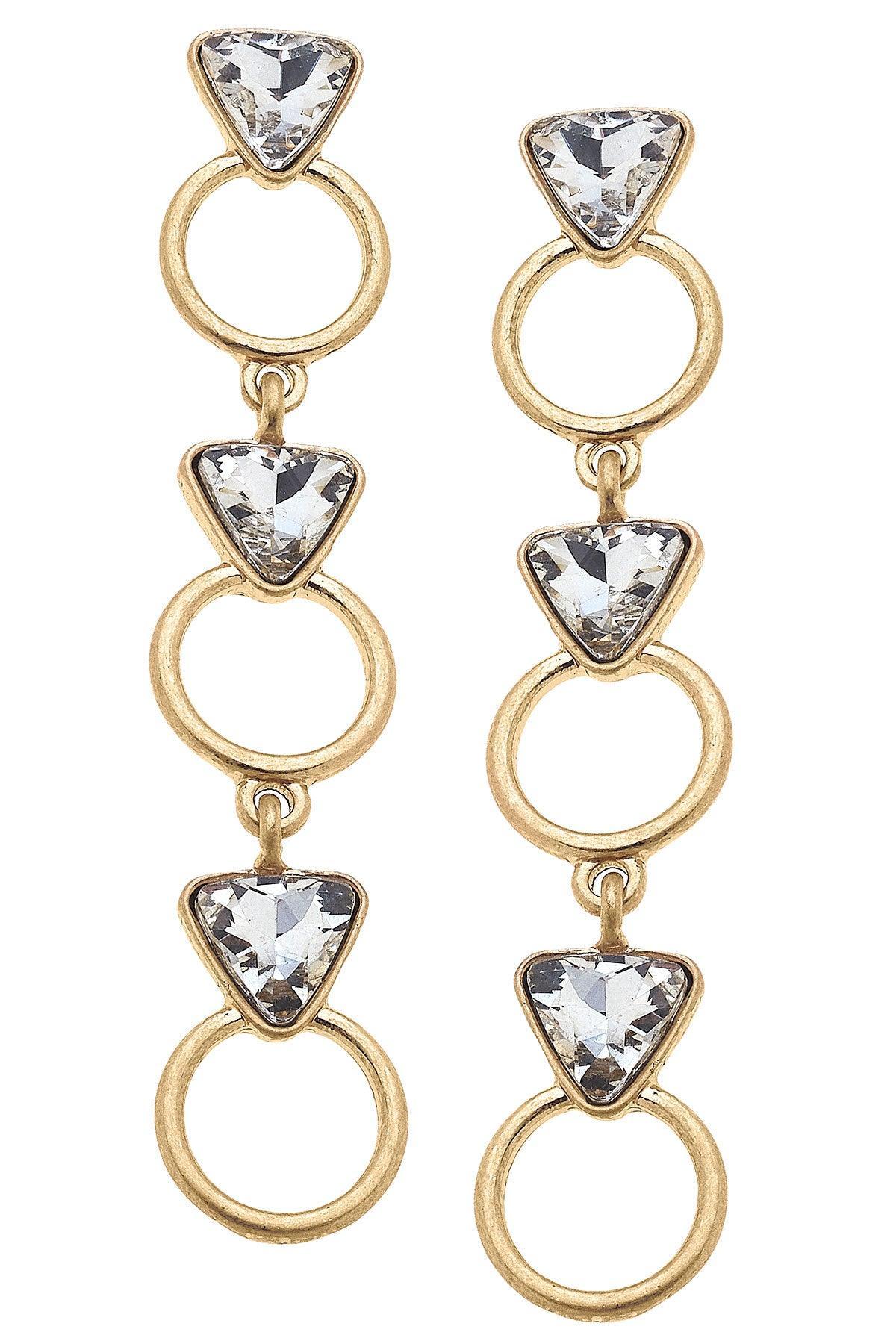 Canvas Put a Ring On It Linked Earrings in Worn Gold