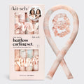 Kitsch heatless curling set in light pink packaging.