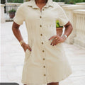 Tan Denim collard button dress