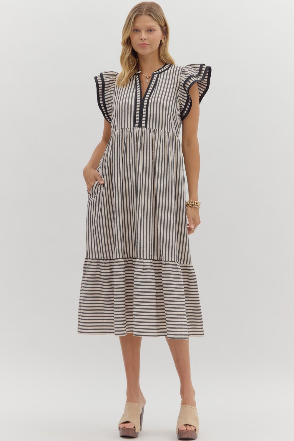 Striped Tiered Dress