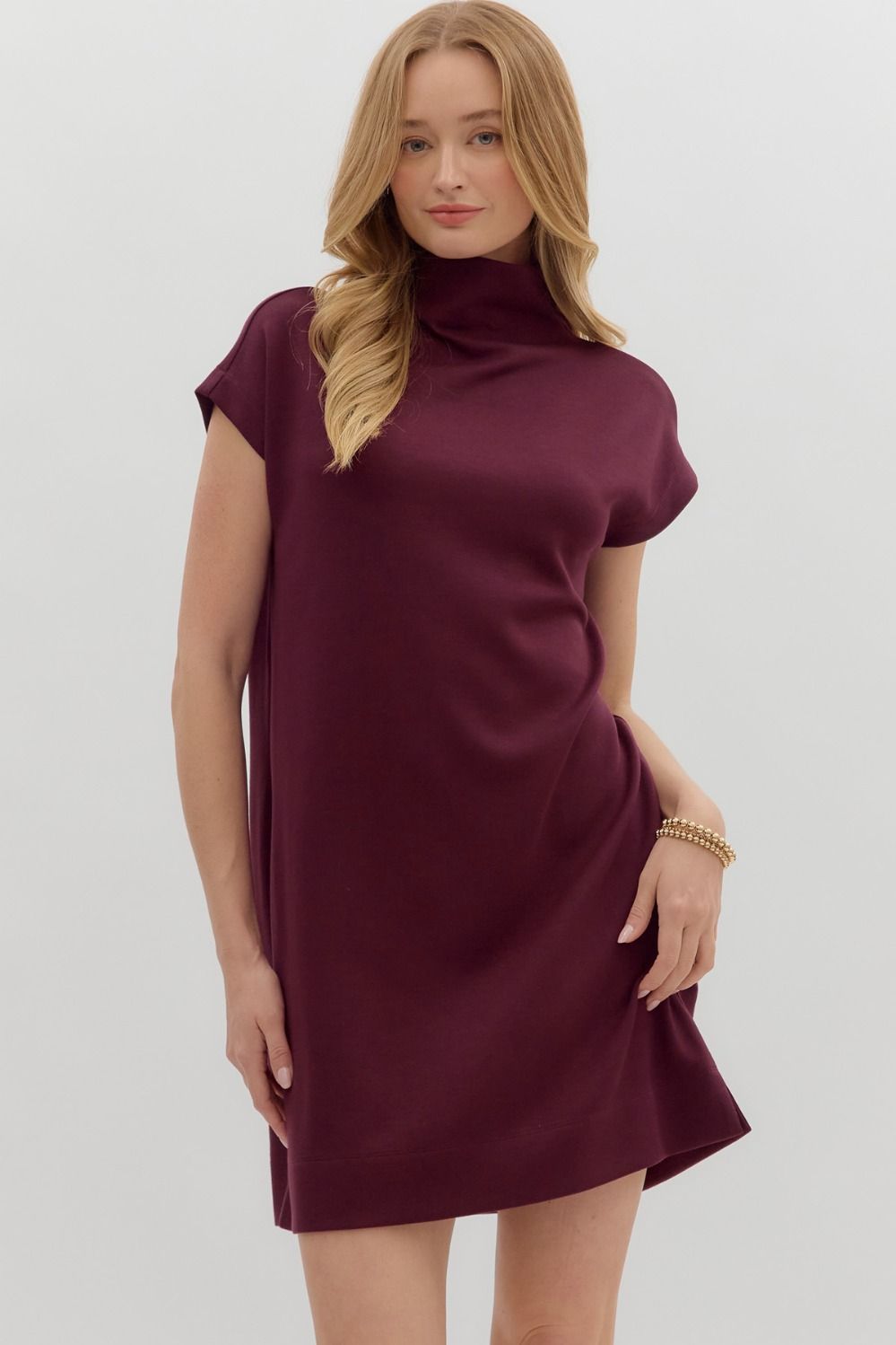 Mock Neck Mini Dress