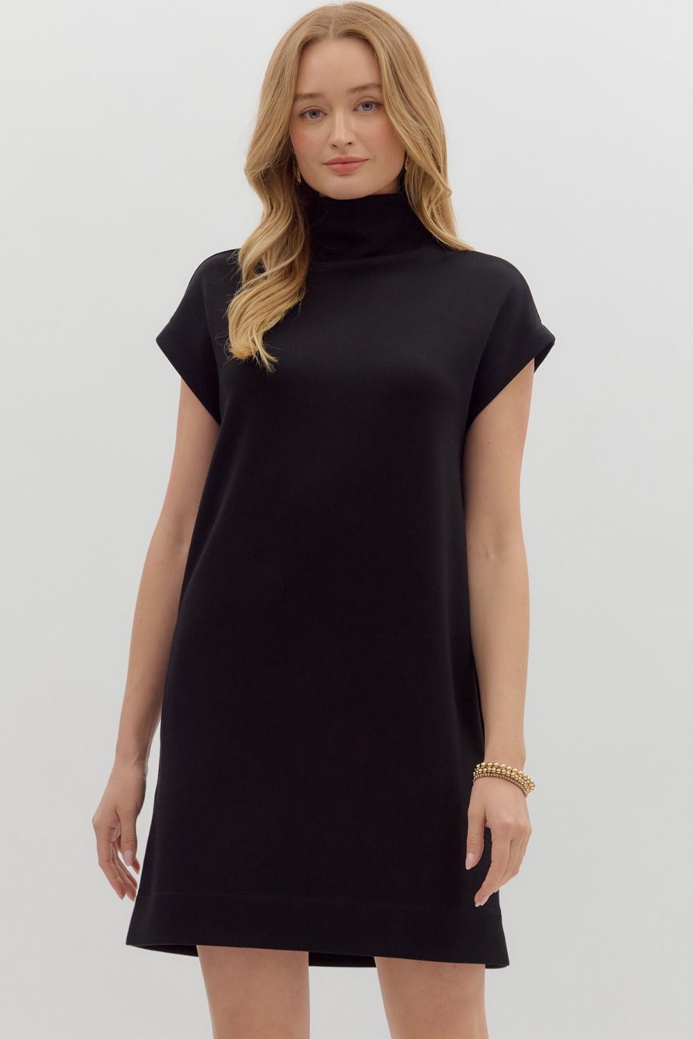 Mock Neck Mini Dress