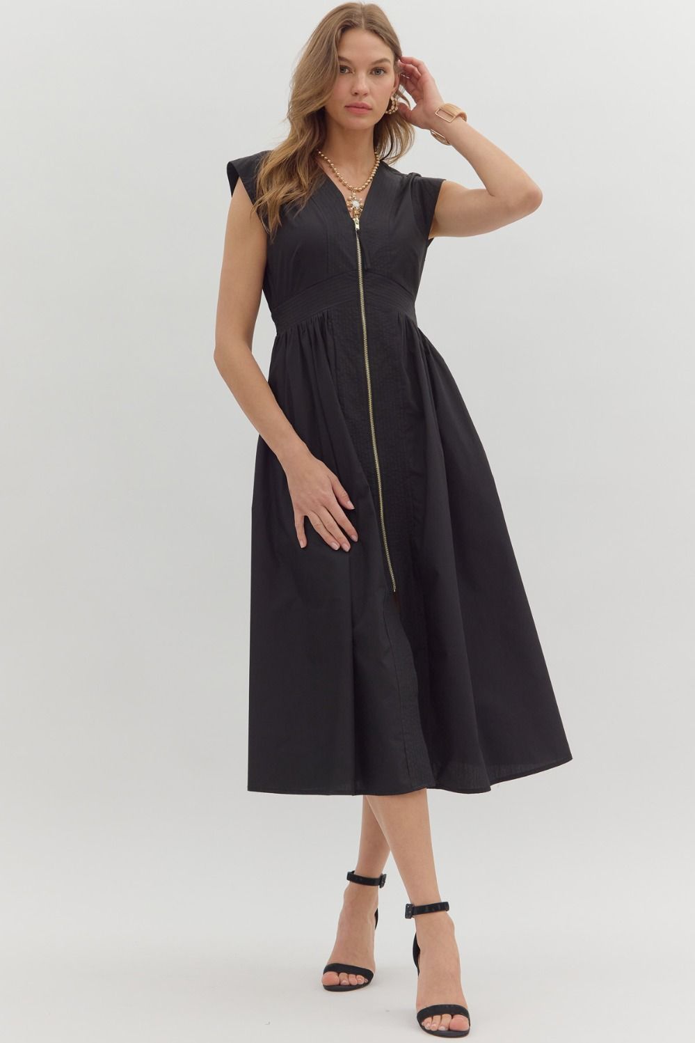 Front-zip Cap Sleeve