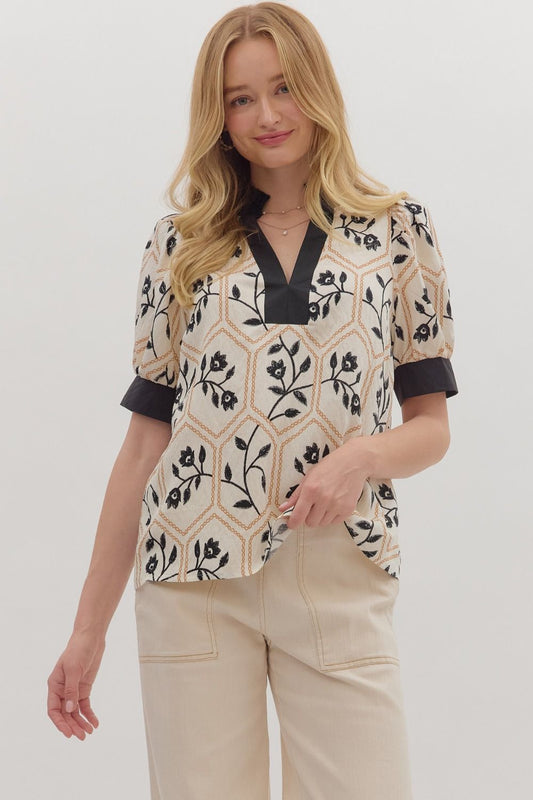 Floral Print Puff Sleeve