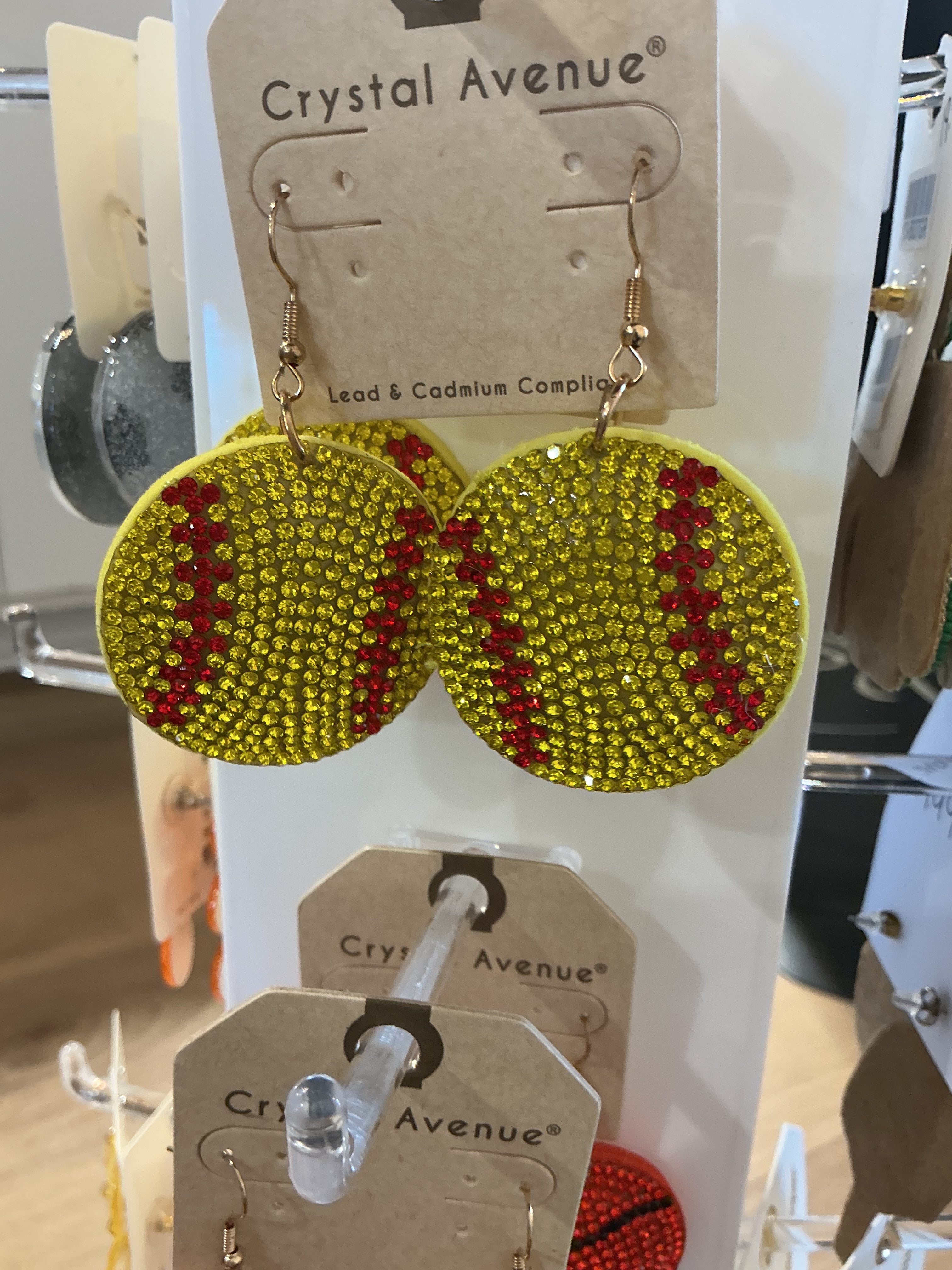 Sports Puff Crystal Earrings