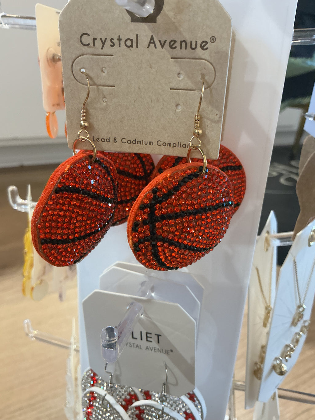 Sports Puff Crystal Earrings