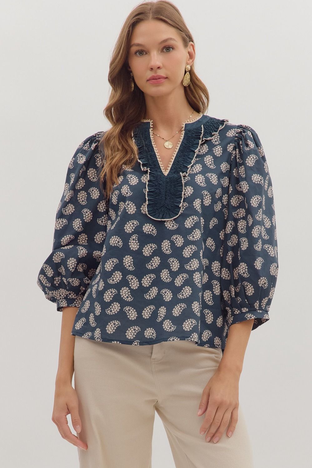 Cutesy Bubble Sleeve Top