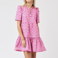 Dress Adelyn Deco Lilies Fuchsia