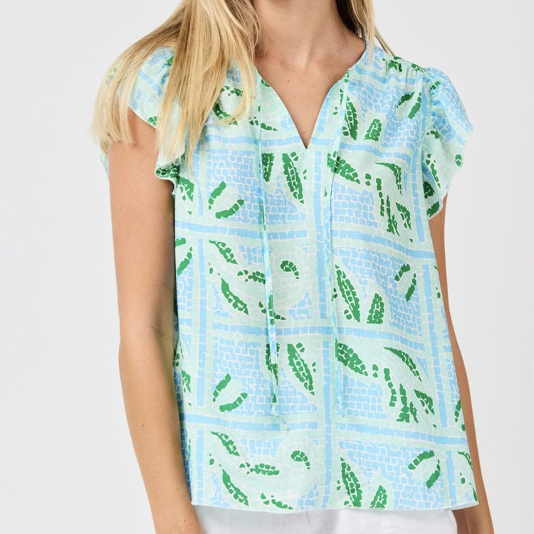 Top Lydia Trellis Tiles Blue