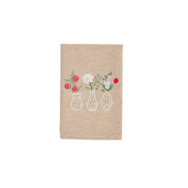Flower Embroidered Towel