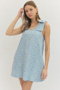 Floral Bow Strap Mini Dress