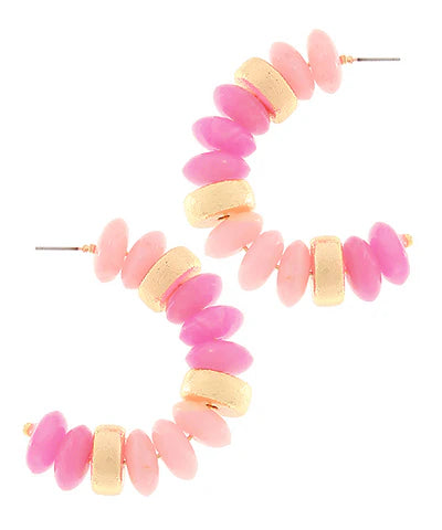 Color Rondelle Shape Beads Hoops