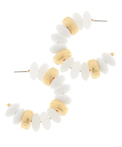Color Rondelle Shape Beads Hoops
