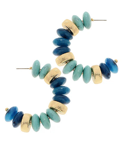 Color Rondelle Shape Beads Hoops