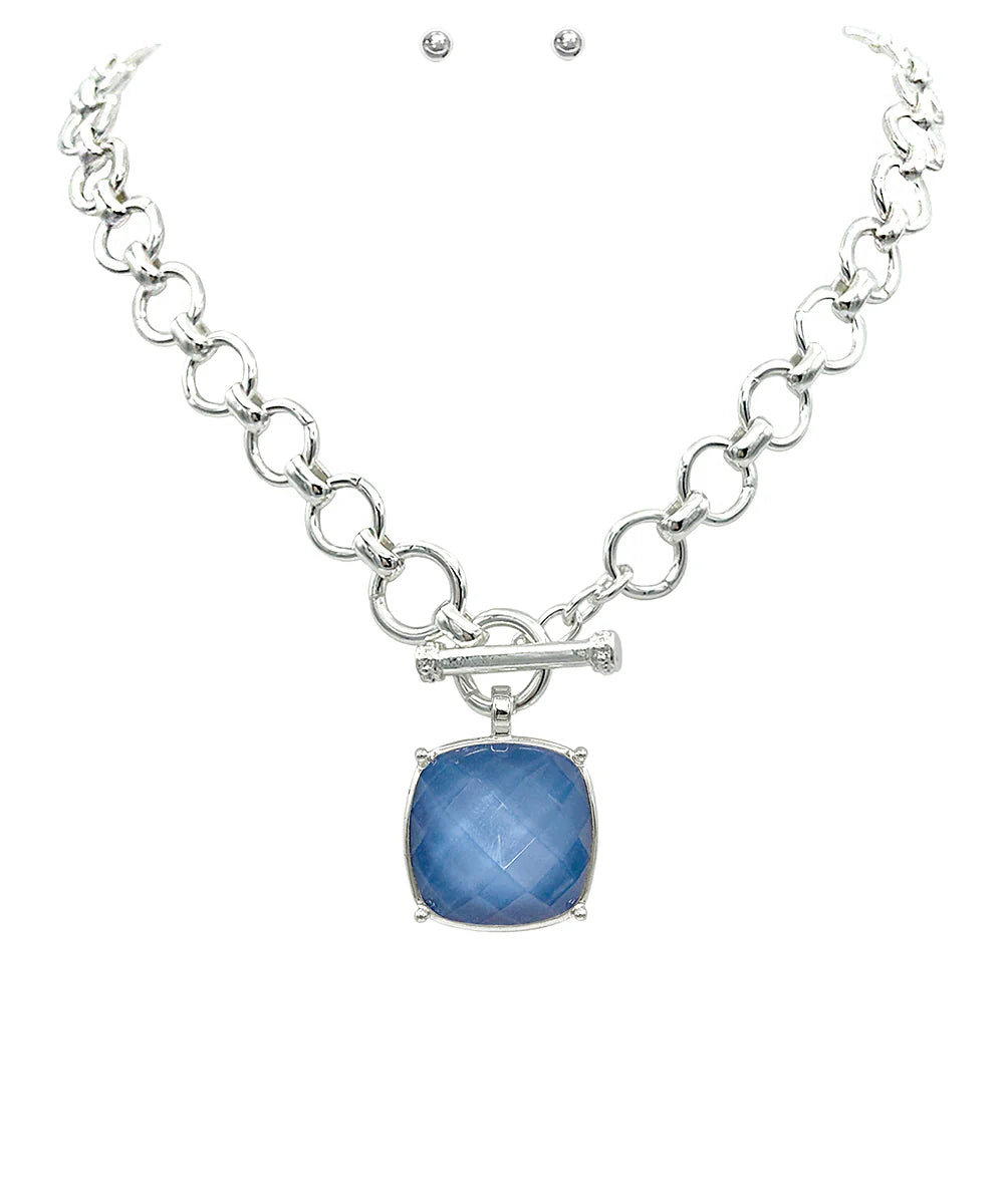 Square Stoned Necklace