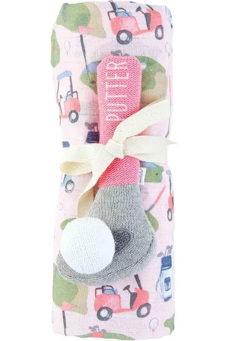 Golf Swaddle Blanket w/ Rattle