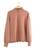 SS Scalloped Quarter Zip Pullover