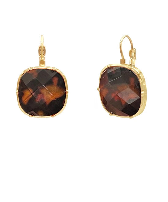 Faceted Tortoise Earrings