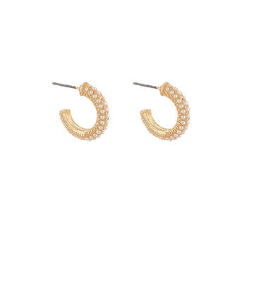 Beads Pearl Tube Hoops