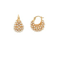 Pave Pearl Dome Hoop