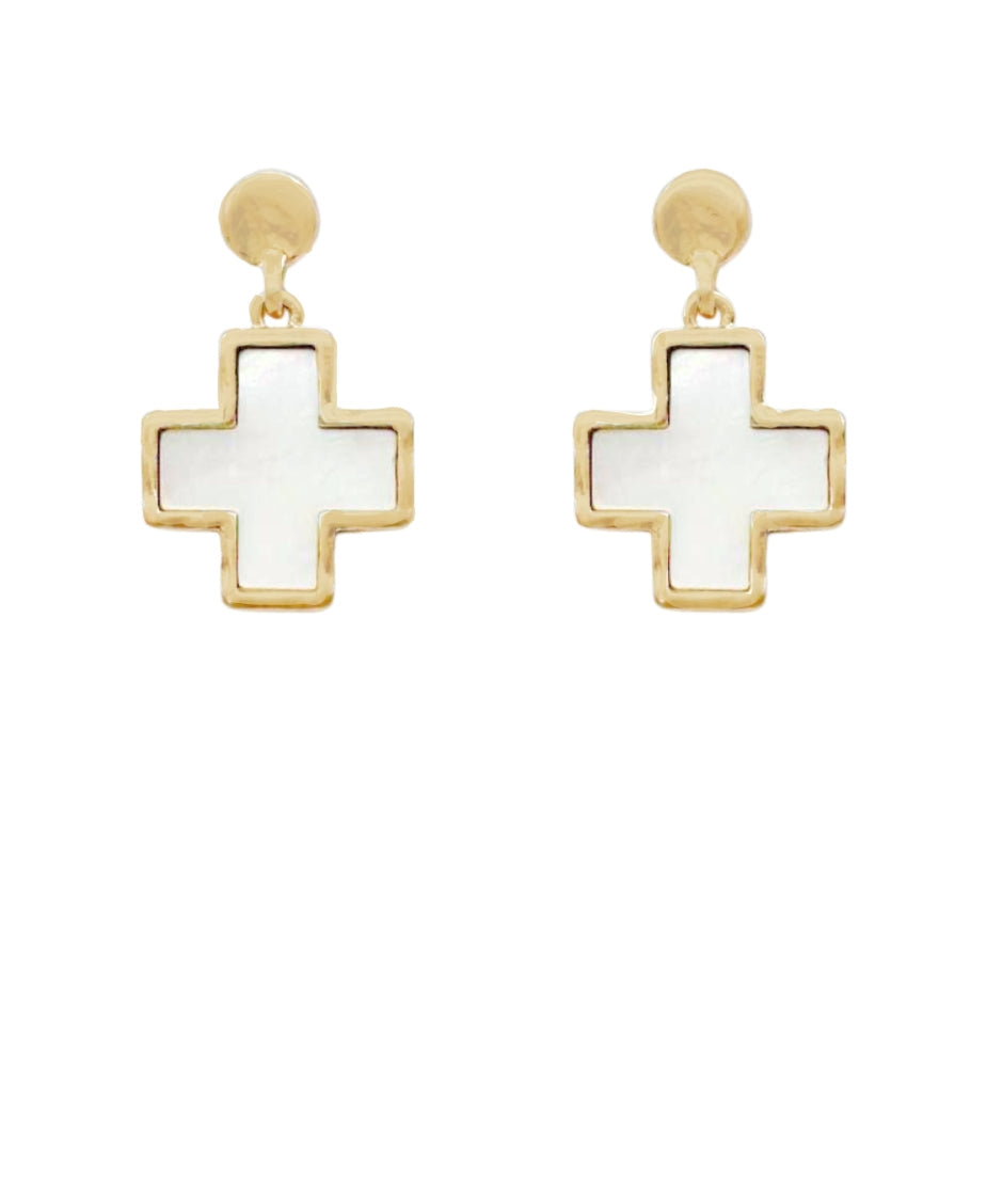 MOP Cross Earring