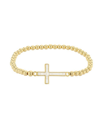 MOP Cross Ball Bracelet