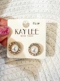 Clip on Pave Pearl