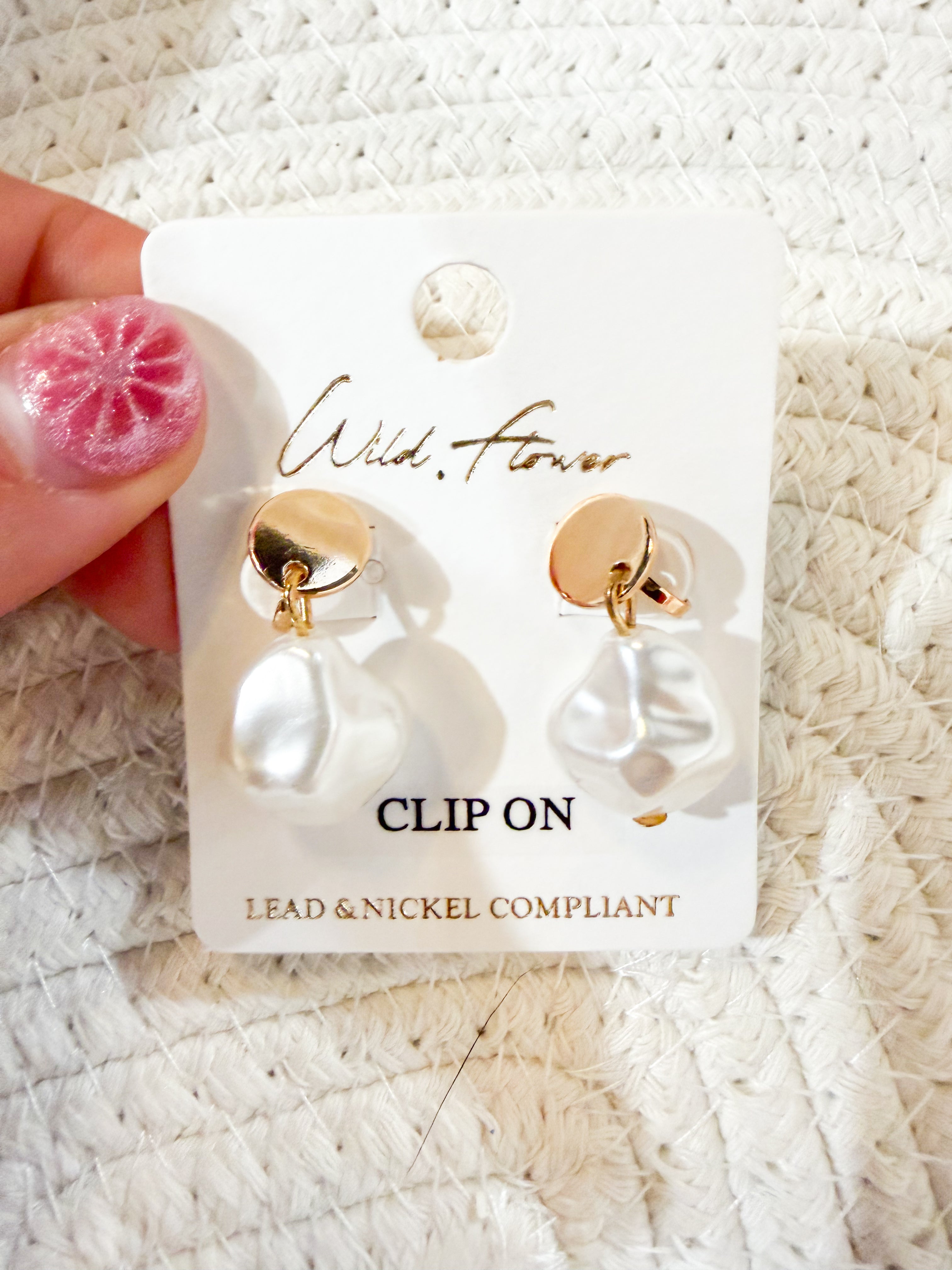 Clip on Drop Pearl Earring
