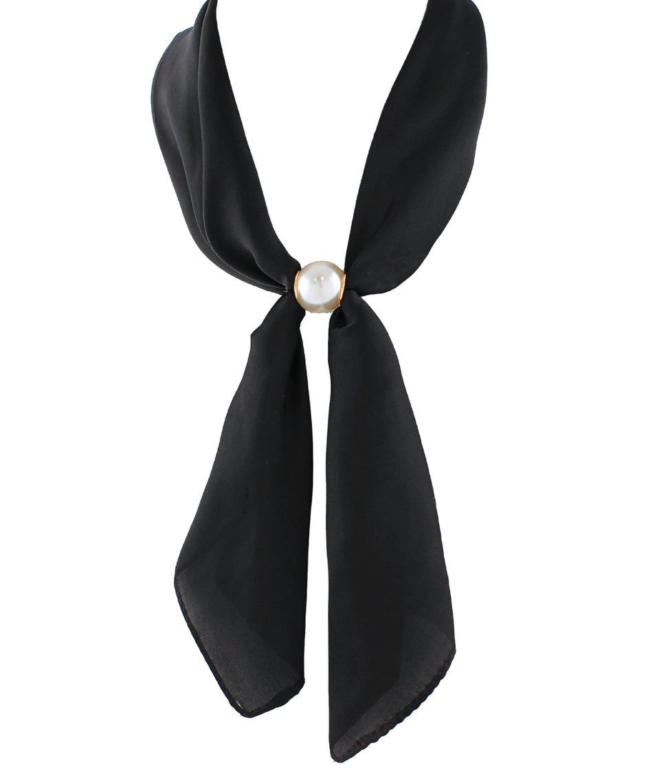 Accented Pearl Long Scarf Necklace