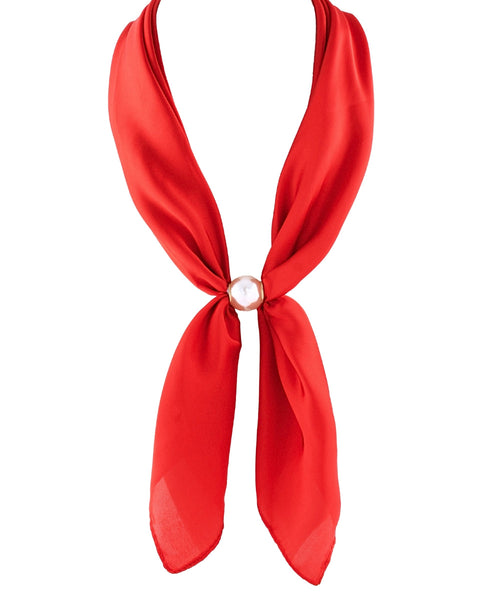 Accented Pearl Long Scarf Necklace