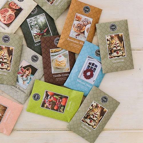 Assorted Bridgewater Candle Company scented sachets.