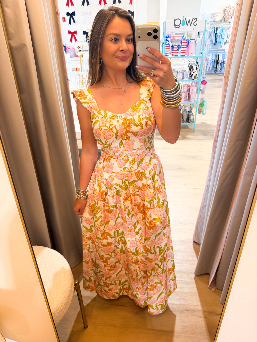 Floral Fit and Flare Maxi Dress