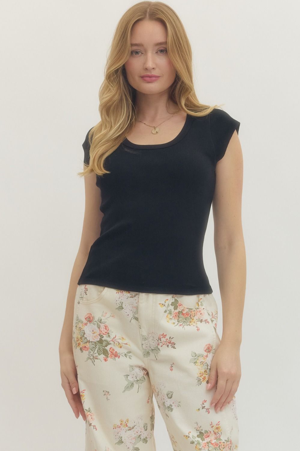Solid Basic Ribbed Top