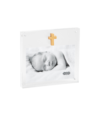 ACRYLIC FRAME WITH GOLD CROSS