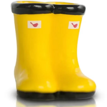 "St. Jude Yellow Rain Boots" Nora Fleming mini.