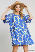 Abstract Animal Print A-Line Dress