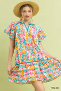 Mix Flutter Sleeve Babydoll Dress