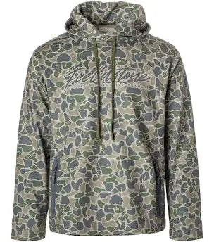 Field and Stone Youth Backwoods Script Hoodie Camo