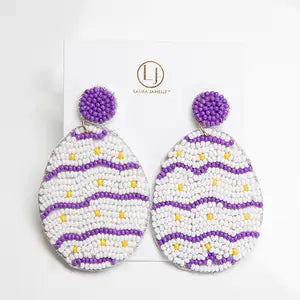 Easter Egg Beaded Earrings