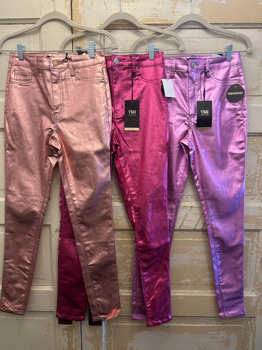 High Rise Metallic Skinny Jean