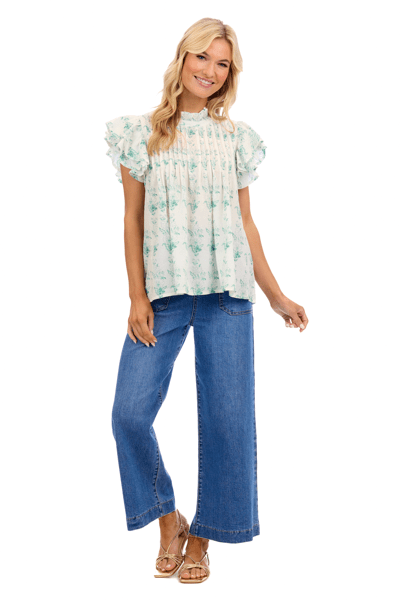 White Dolly Flutter Top