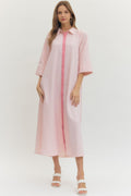 Striped 3/4 sleeve Midi dress